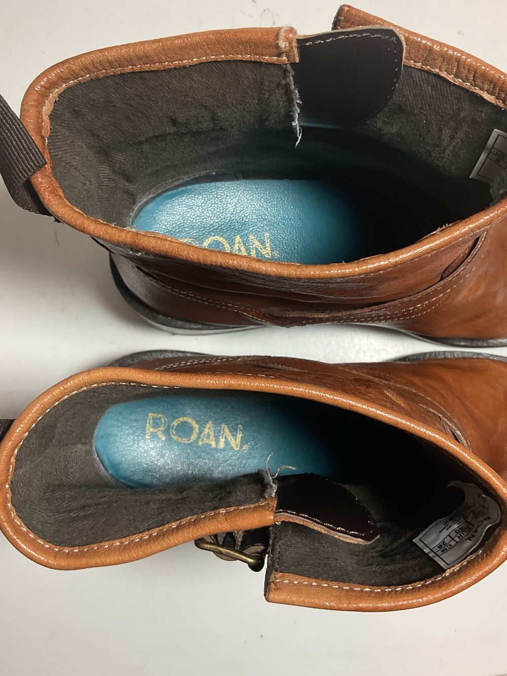 ROAN by Bed Stu Leather Buckle Ankle Boots Cognac - Picture 8 of 14